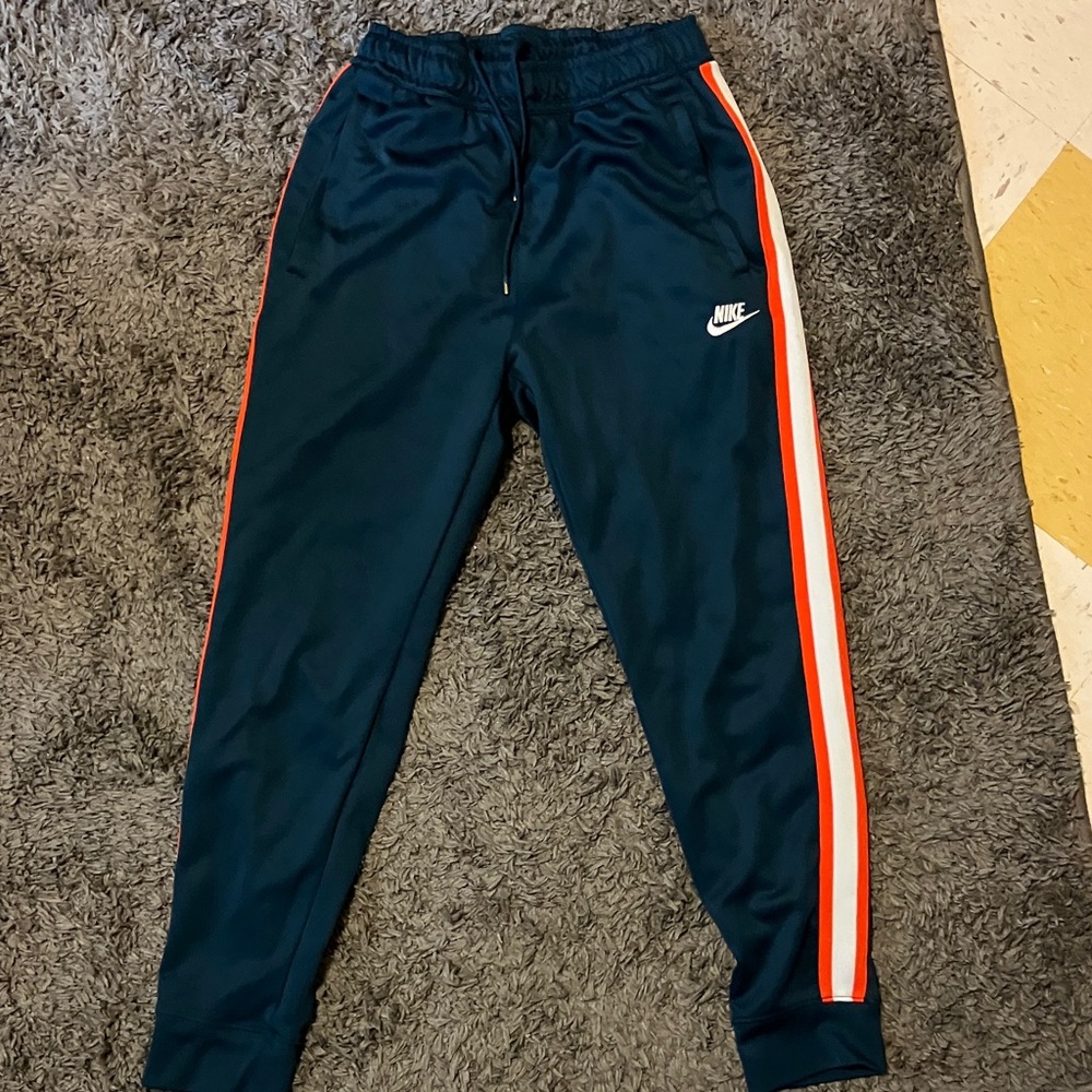Nike Womens Teal/ Sea Green with White and Orange Stripe down leg side